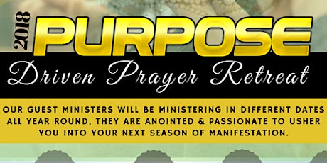 PURPOSE DRIVEN PRAYER RETREAT (MULTIPLE DATES) primary image