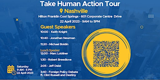 Take Human Action Tour 2023: Nashville 4/22 + FREE Campaign Training 4/23