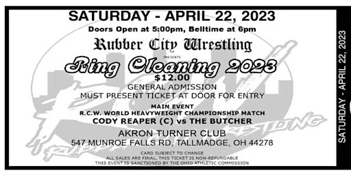 RCW presents RING CLEANING