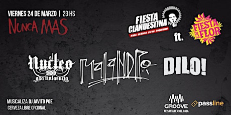 Imagen principal de MUESTRA GRATIS - Fiesta Clandestina ft. Fiesta de la Flor (24/3)