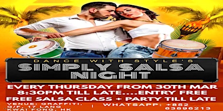 Simply Salsa Night Grand Opening Party on Thursday, 30th March at Graffiti