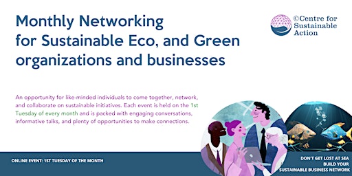Imagem principal de Networking for Sustainable, Eco and Green organisations & businesses