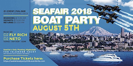 Seafair Boat Party 2018 primary image