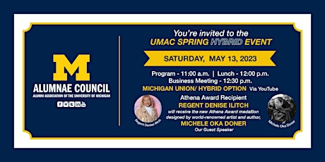 University of Michigan Alumnae Council Spring Meeting - In-person + virtual