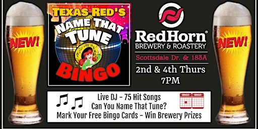 Red Horn Brewery & Roastery presents Texas Red's Name That Tune Bingo!
