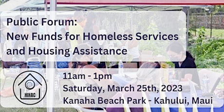 Online Public Forum- New Funds for Homeless Services and Housing Assistance