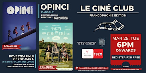Le Ciné-Club Francophonie Month Edition - Romanian movies