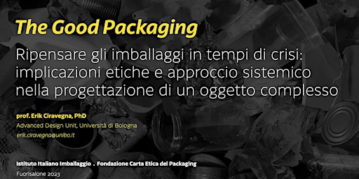 BEST PACKAGING 2023: L'ETICA DEL DESIGN The good packaging