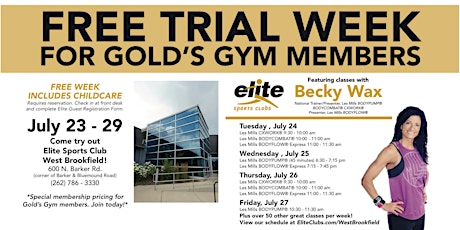 Free Trial Week at Elite: Special Classes with Becky Wax primary image