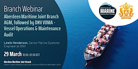Branch AGM, followed by DNV VOMA - Vessel Operations & Maintenance Audit