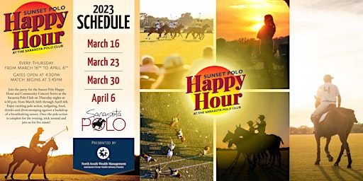 Sunset Happy Hour Polo April 6th featuring Tim Michael McCaig!
