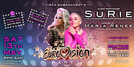 CIRCA EUROVISION PARTY WITH SURIE: SATURDAY 13 MAY