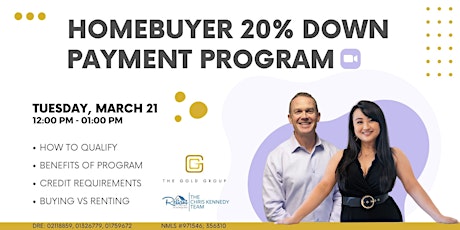 California Dream Homebuyer 20% Down Payment Program primary image