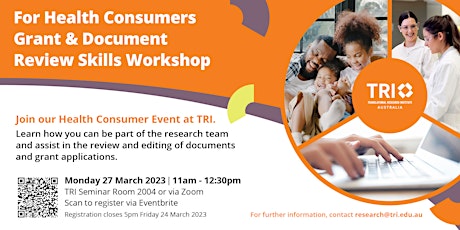 Image principale de For Health Consumers – Grant and Document Review Skills Workshop