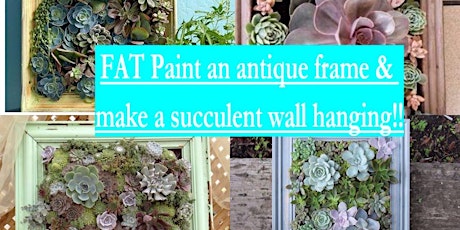 Vintage FAT Painted Succulent Wall Frame primary image