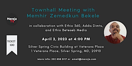 Townhall Meeting with Memhir Zemedkun Bekele - Silver Spring, Maryland