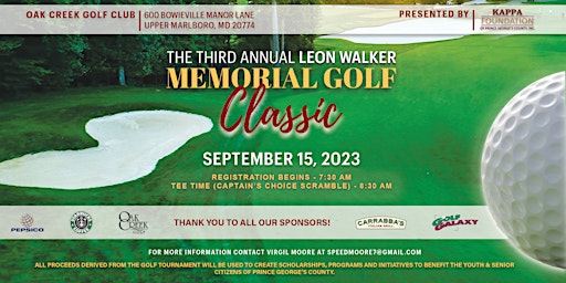 The 2023 Leon Walker Memorial Golf Classic primary image