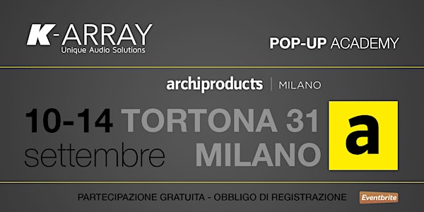 K-ARRAY POP-UP ACADEMY - THE SOUND EXPERIENCE