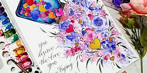 Imagem principal de Watercolour Florals and Brush Lettering by Kathleen - NT20240727WFBL