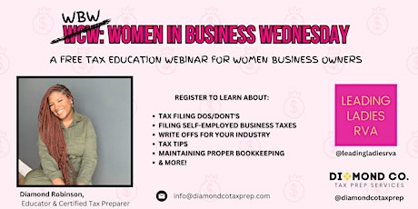 Women in Business Wednesday: A Free Tax Webinar for Women Entrepreneurs