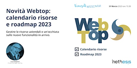 Novità Webtop: calendario risorse e roadmap 2023