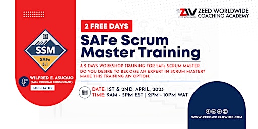 FREE 2 Days SAFe Scrum Master Training Workshop (NO Certification Offered)