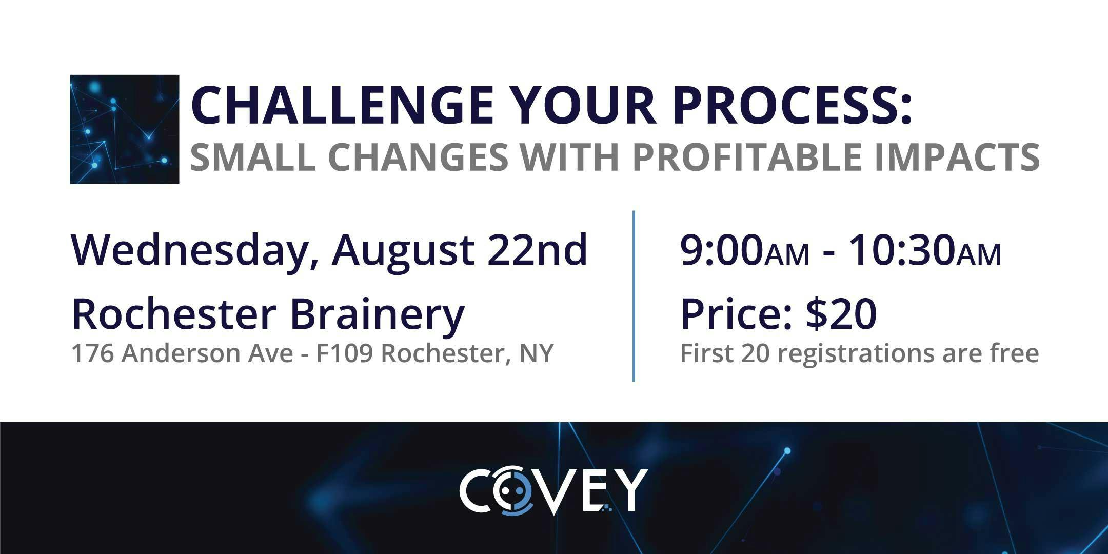 Challenge Your Process: Small Changes with Profitable Impacts | Rochester | August 22