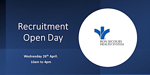 Recruitment Open Day.  26th April from 10am to 4pm