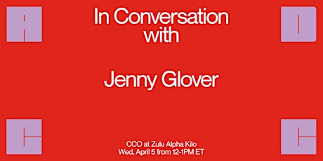 In Conversation with... Jenny Glover