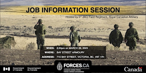 JOB INFO SESSION. ROYAL CANADIAN ARTILLERY - MARCH 28, 2023