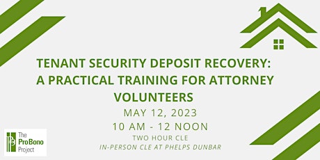 Imagen principal de Tenant Security Deposit Recovery - A Training for Attorney Volunteers CLE