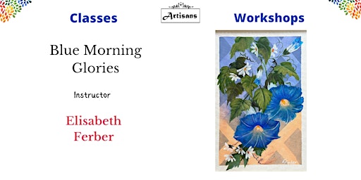 Blue Morning Glories in Oil primary image