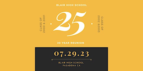Blair High School Reunion Tour, Pop up and Raffle JULY 28TH