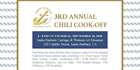 Santa Barbara Navy League's 3rd Annual Chili Cook-off primary image