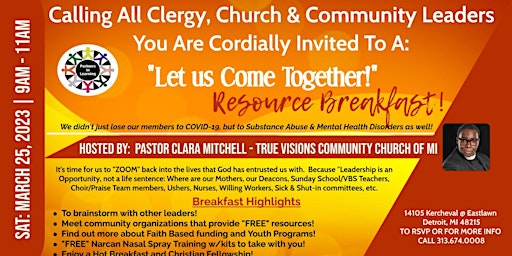Clergy, Church & Community Leaders "Let Us Come Together Resource Breakfast