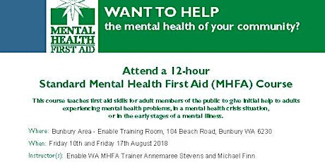 Mental Health First Aid Training - Bunbury primary image