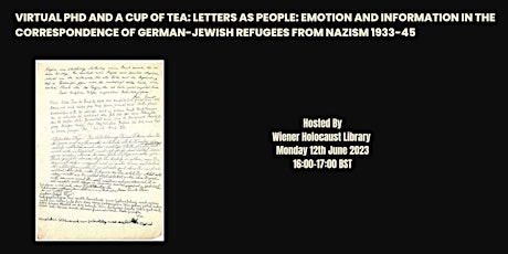 Virtual PhD and a Cup of Tea: Letters as People