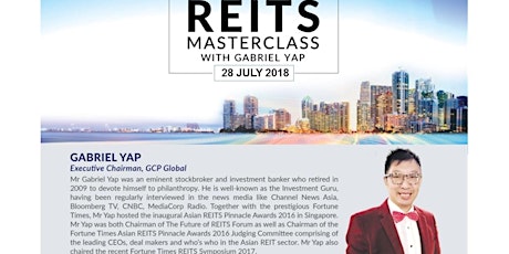 Reits MasterClass with Reits Guru, Mr Gabriel Yap primary image