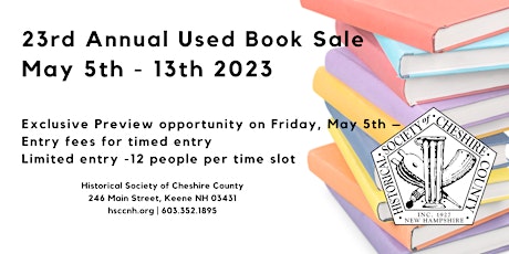 Used Book Sale 2023  - Information and Tickets