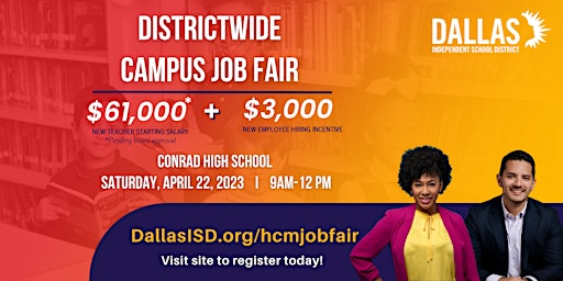 Dallas ISD  In-Person Teacher Job Fair at Conrad High School