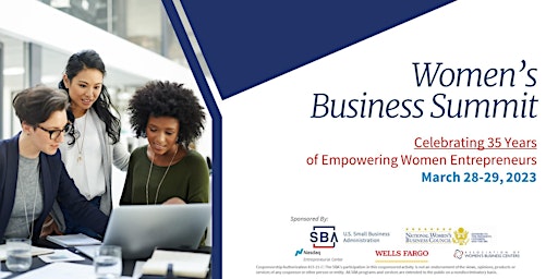 SBA Women's Business Summit  - March 28 - 29, 2023