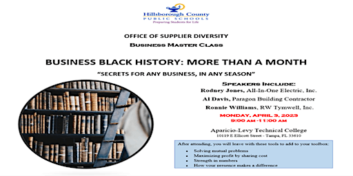 HCPS-OSD: 2023 Business Black History - Business Master Class April 3, 2023