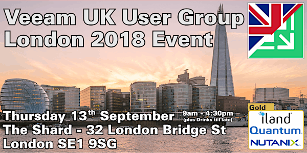 Veeam UK User Group - London, Sept, 2018
