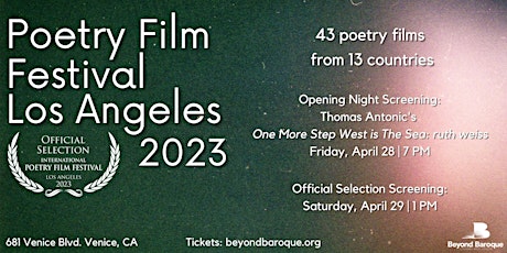 Poetry Film Festival Los Angeles, 2023