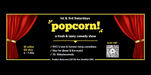 Hauptbild für Popcorn! -- NYC’s Best & Hottest Rising Comedians