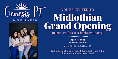 Genesis PT & Wellness Midlothian Location Grand Opening Party