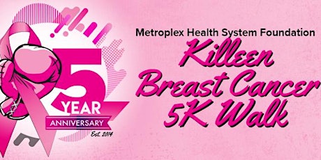Primaire afbeelding van 2018 Breast Cancer 5K Walk- 5 Yr. Anniversary
