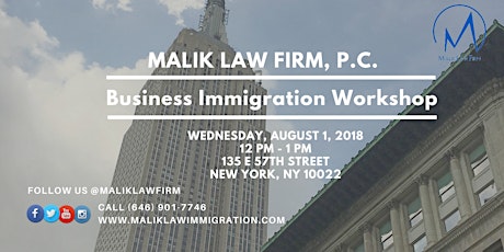 Business Immigration Workshop - August 1, 2018 primary image