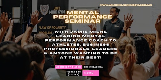 Mental Performance Seminar - Auckland NZ - Leading Mental Performance Coach
