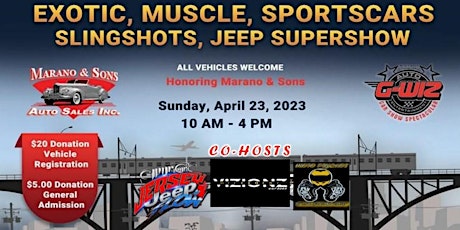 Exotic, Muscle, Sportscars, Slingshots, Jeep, Supershow  -W.N.C. Fundraiser